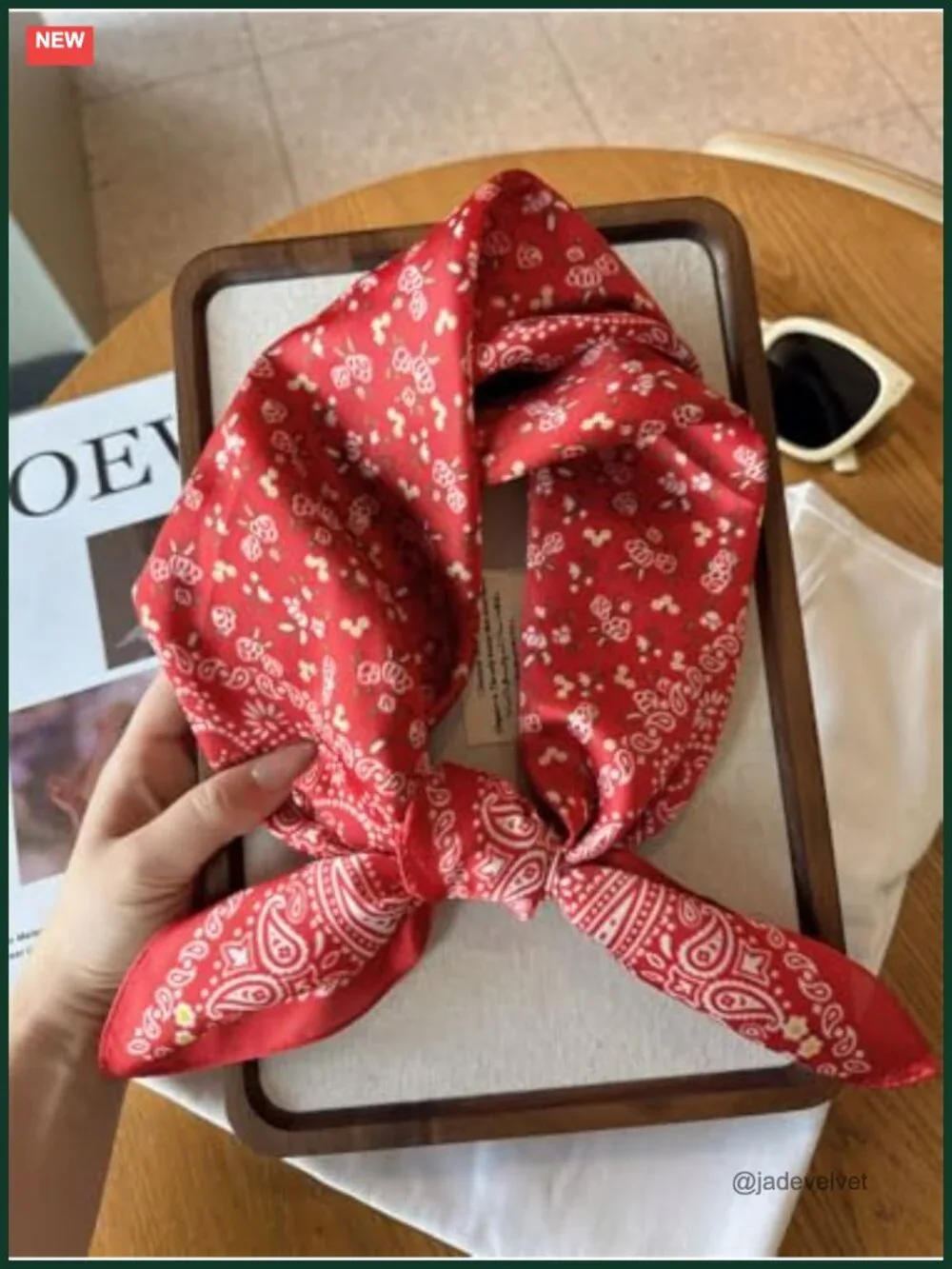 Satin Silk Square Scarf for Hair Neck Wrap